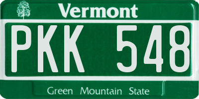 VT license plate PKK548