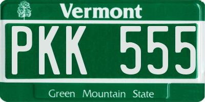 VT license plate PKK555