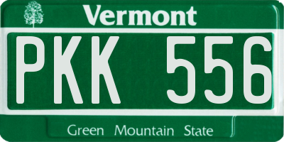 VT license plate PKK556