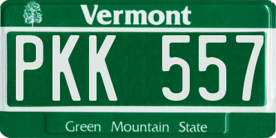 VT license plate PKK557