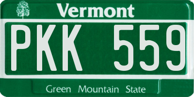 VT license plate PKK559