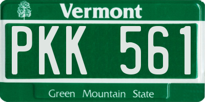 VT license plate PKK561