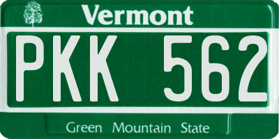 VT license plate PKK562