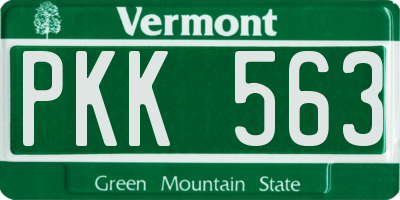 VT license plate PKK563