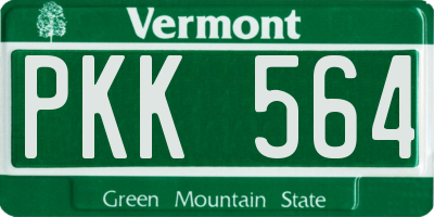 VT license plate PKK564