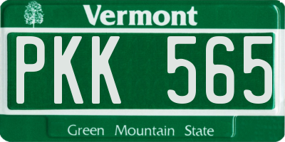 VT license plate PKK565