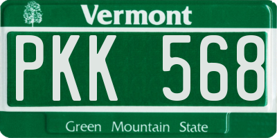 VT license plate PKK568