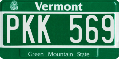 VT license plate PKK569