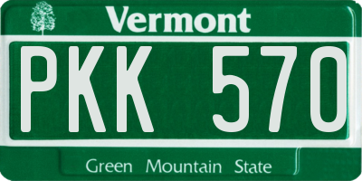 VT license plate PKK570