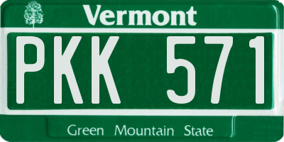 VT license plate PKK571
