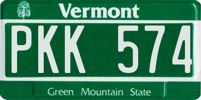 VT license plate PKK574