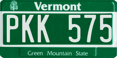 VT license plate PKK575