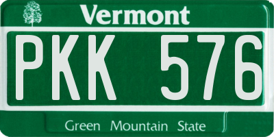 VT license plate PKK576