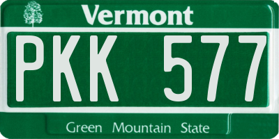 VT license plate PKK577