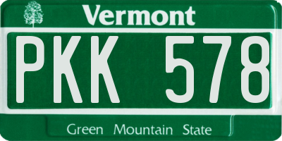 VT license plate PKK578