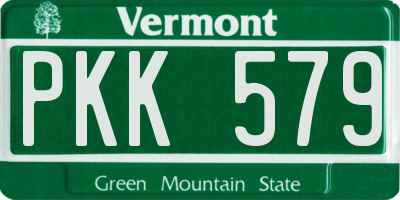 VT license plate PKK579