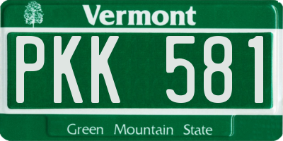 VT license plate PKK581