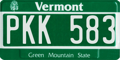VT license plate PKK583