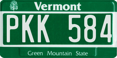 VT license plate PKK584