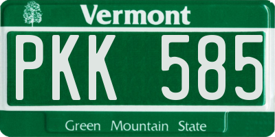VT license plate PKK585