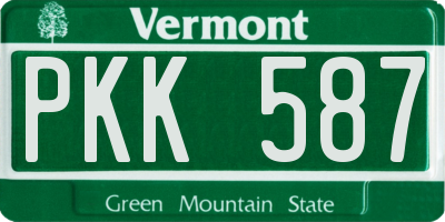 VT license plate PKK587