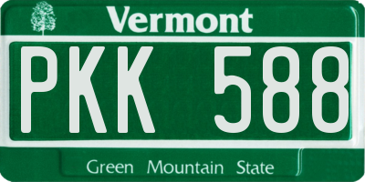 VT license plate PKK588