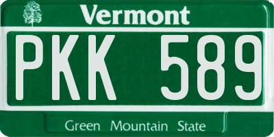 VT license plate PKK589