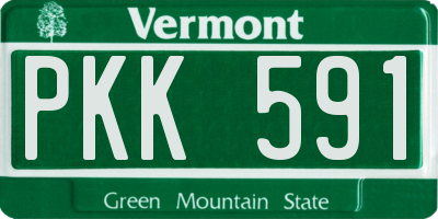 VT license plate PKK591