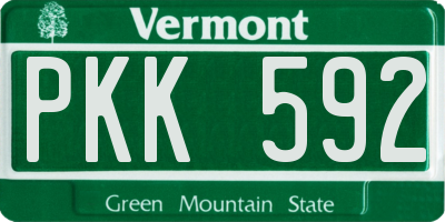 VT license plate PKK592