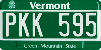 VT license plate PKK595