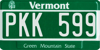 VT license plate PKK599
