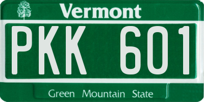 VT license plate PKK601