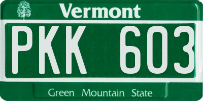 VT license plate PKK603