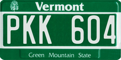 VT license plate PKK604