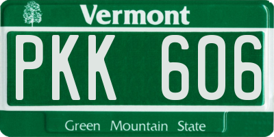 VT license plate PKK606