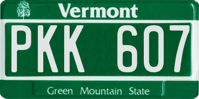 VT license plate PKK607