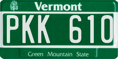 VT license plate PKK610