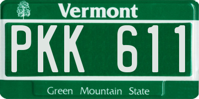 VT license plate PKK611