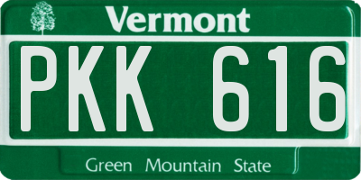 VT license plate PKK616