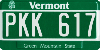 VT license plate PKK617