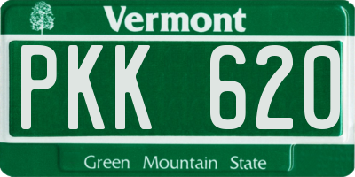 VT license plate PKK620