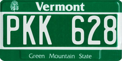 VT license plate PKK628
