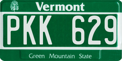 VT license plate PKK629