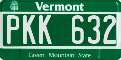 VT license plate PKK632