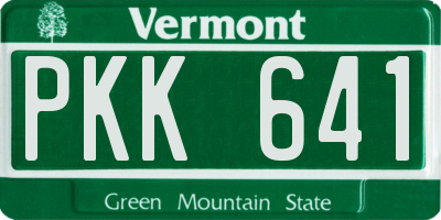 VT license plate PKK641