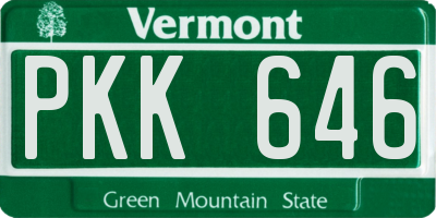 VT license plate PKK646