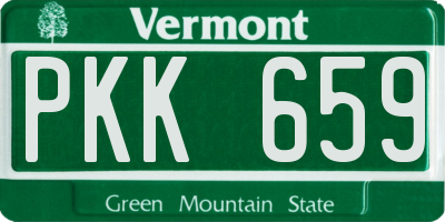 VT license plate PKK659