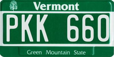 VT license plate PKK660
