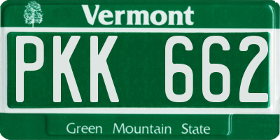 VT license plate PKK662