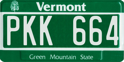VT license plate PKK664